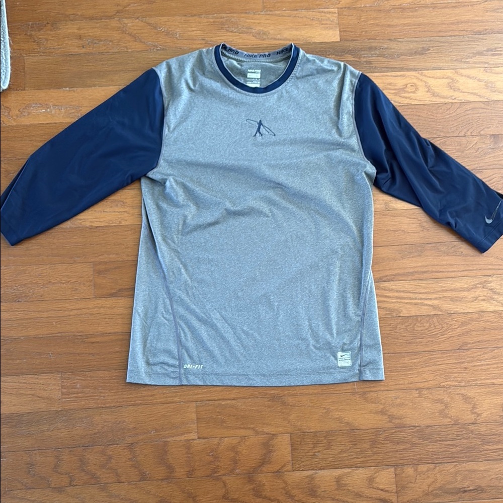 Nike Swingman Griffey Gray and Navy Dri-Fit 3/4 sleeve